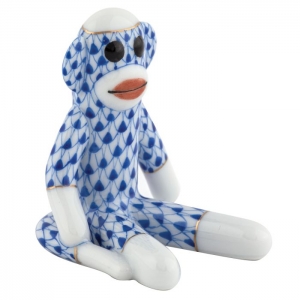 Herend Sock Monkey - Sapphire
