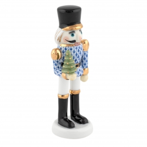 Herend Nutcracker with Christmas Tree - Sapphire