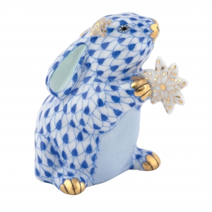 Herend Snowflake Bunny - Sapphire
