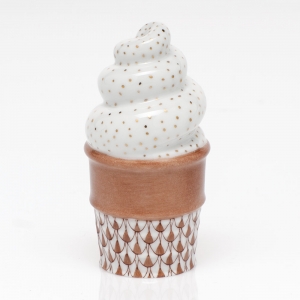 Herend Ice Cream Cone - Brown Herend Ice Cream Cone - Brown