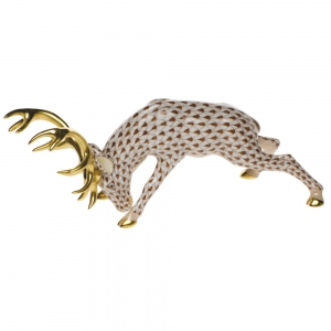 Herend Stag w/Feet Back - Chocolate