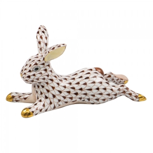 Herend Lounging Bunny - Chocolate
