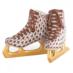 Herend Pair of Ice Skates - Chocolate
