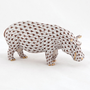 Herend Medium Hippopotamus - Chocolate
