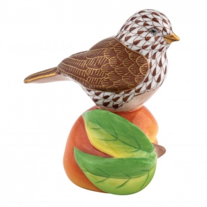Herend Bird on Peach Chocolate