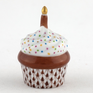 Herend Cupcake with Candle Chocolate