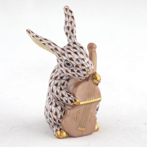 Herend Cello Bunny - Chocolate