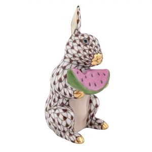 Herend Bunny with Watermelon - Chocolate