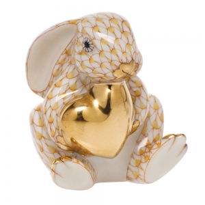 Herend Bunny w/ Heart Butterscotch