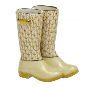 Herend Pair of Rainboots - Butterscotch