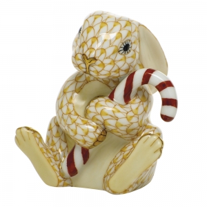 Herend Candy Cane Bunny - Butterscotch