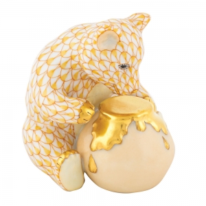 Herend Bear w/ Honey Pot Butterscotch