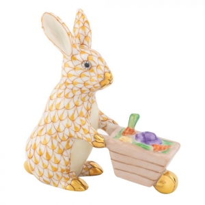 Herend Wheelbarrow Bunny - Butterscotch