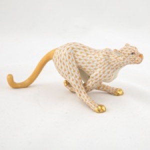 Herend Small Cheetah - Butterscotch_Herend Small Cheetah Figure Butterscotch