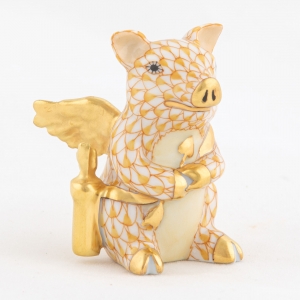 Herend Cupid Piggy - Butterscotch