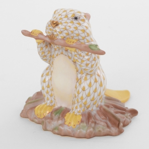 Herend Beaver on Dam - Butterscotch