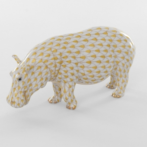 Herend Medium Hippopotamus - Butterscotch
