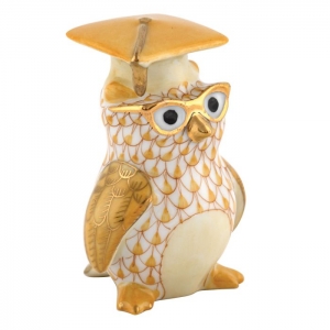 Herend Graduation Owl - Butterscotch