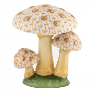 Herend Mushroom Trio - Butterscotch