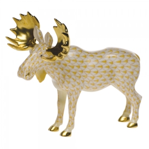 Herend Standing Moose - Butterscotch