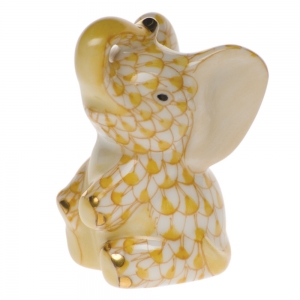 Herend Miniature Baby Elephant - Butterscotch