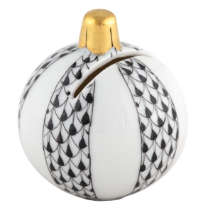 Herend Ornament Place Card Holder Black