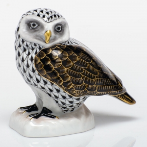 Herend Burrowing Owl Black
