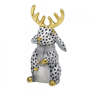 Herend Reindeer Rabbit Black