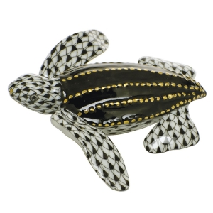 Herend Young Leatherback Turtle Black