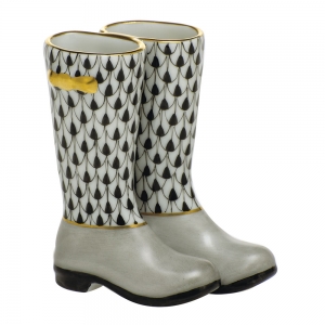 Herend Pair of Rainboots - Black