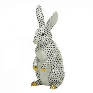Herend Large Standing Rabbit - Black