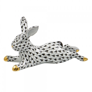 Herend Lounging Bunny - Black
