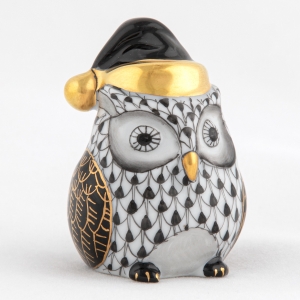 Herend Winter Owl - Black