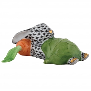 Herend Slumber Bunny Black