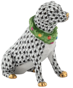Herend Holiday Dog - Black