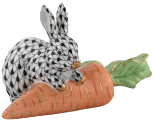 Herend Carrot Love Bunny - Black