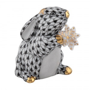 Herend Snowflake Bunny - Black