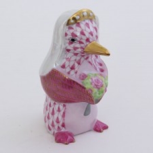 Herend Penguin Bride Raspberry