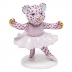 Herend Ballerina Bear Raspberry