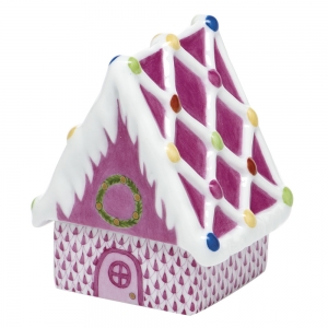 Herend Gingerbread House Raspberry