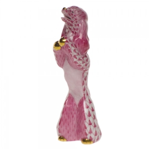 Herend Miniature Begging Poodle - Raspberry