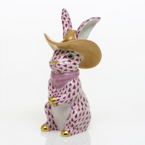 Herend Cowboy Bunny - Raspberry