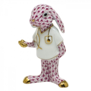 Herend Medical Bunny - Raspberry