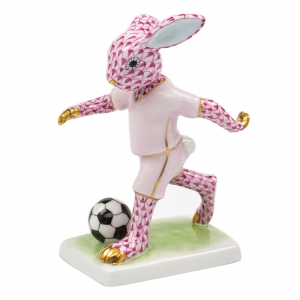 Herend Soccer Bunny - Raspberry