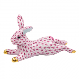 Herend Lounging Bunny - Raspberry