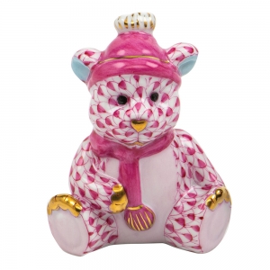 Herend Winter Bear - Raspberry