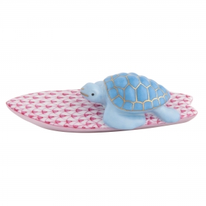 Herend Surfing Turtle - Pink / Blue