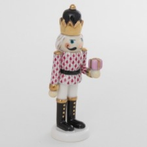Herend Nutcracker with Gift - Raspberry