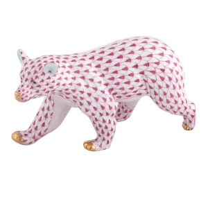 Herend Walking Bear Raspberry