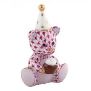 Herend Birthday Bear Raspberry